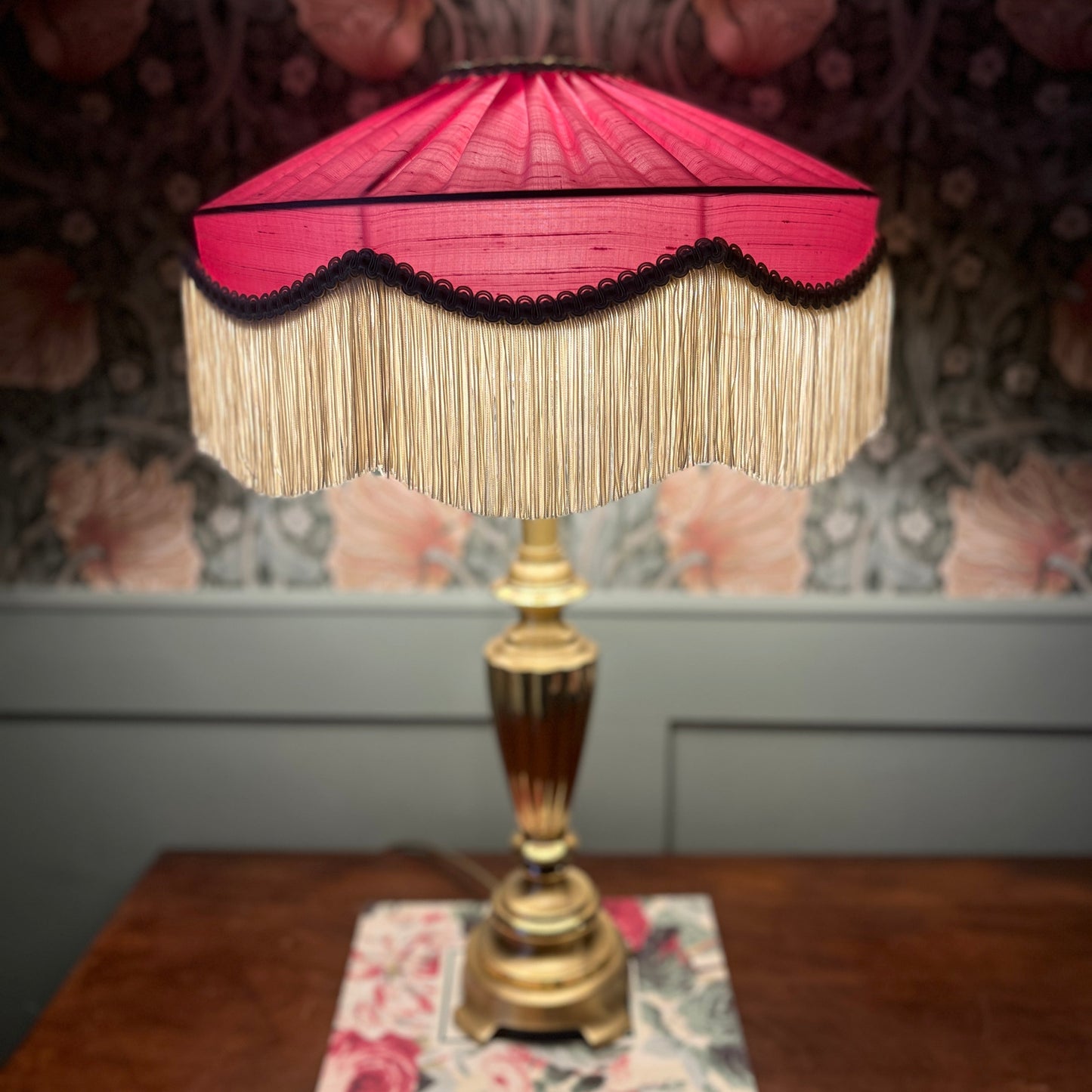 The Peggy Silk Fringed Lampshade