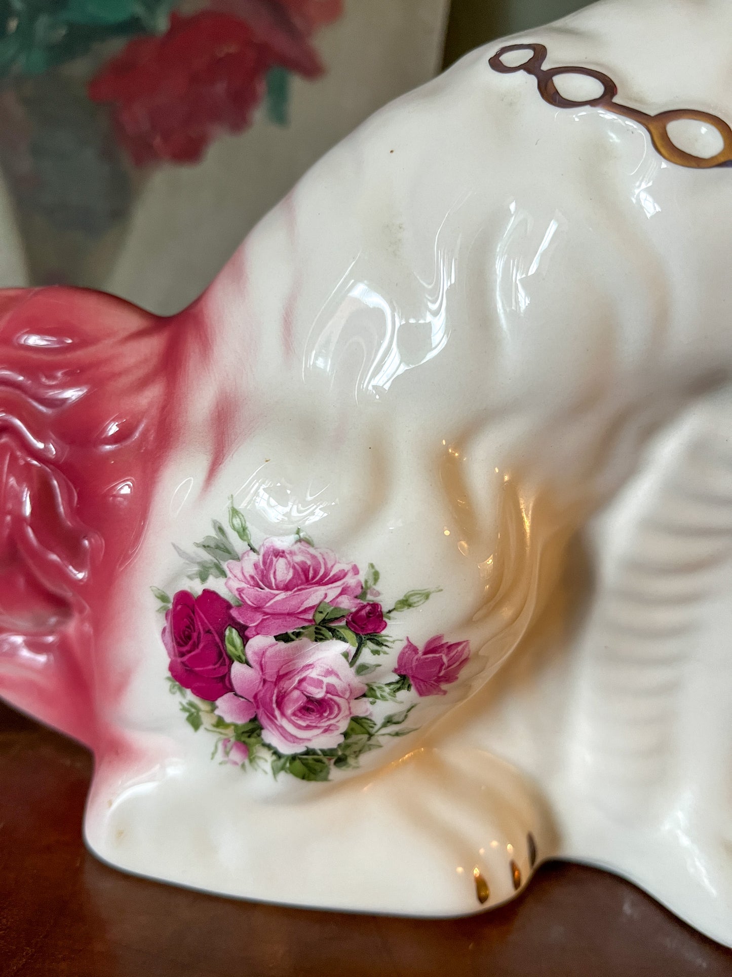 Pink Floral Staffordshire Dog