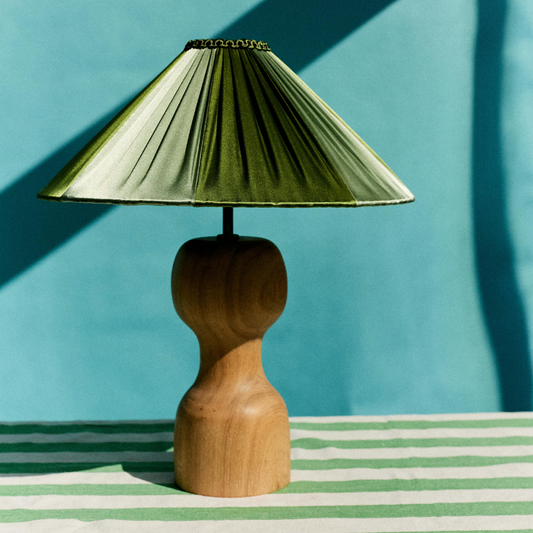 The Stripy Shade - Olive & Pistachio Pleated Lampshade