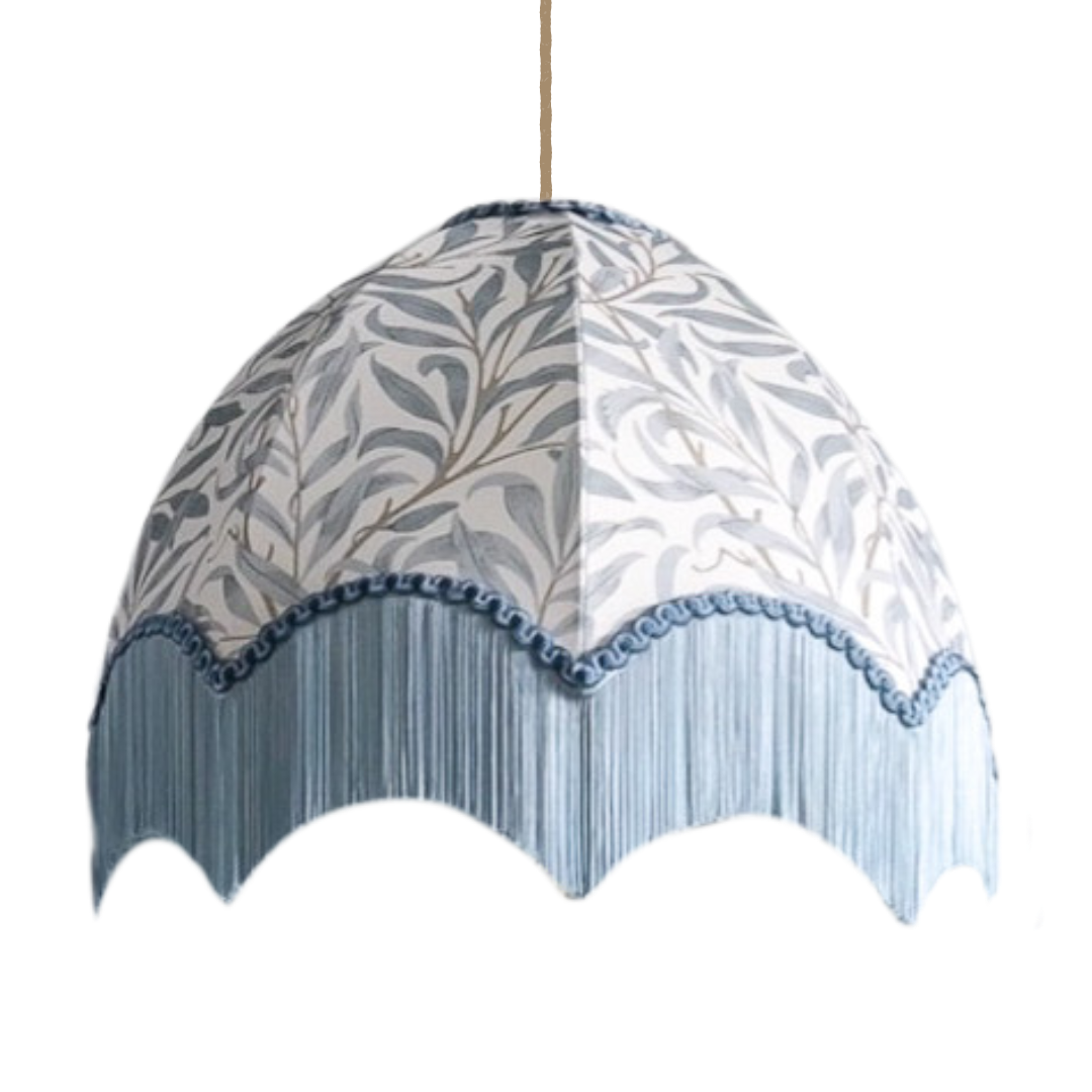 William Morris Willow Boughs Fringed Lampshade