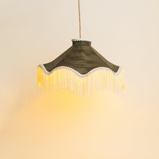 The Daisy Moiré Lampshade – Olive