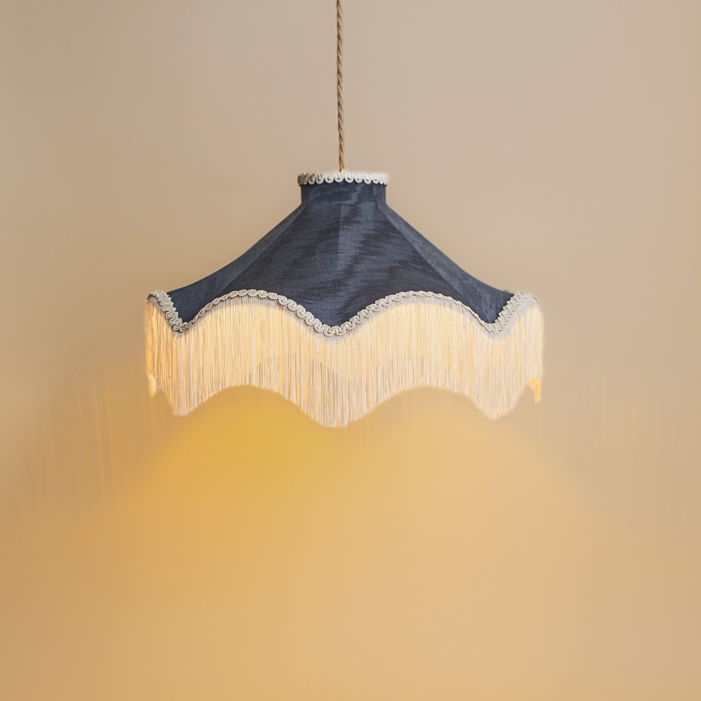 The Daisy Moiré Lampshade - Midnight