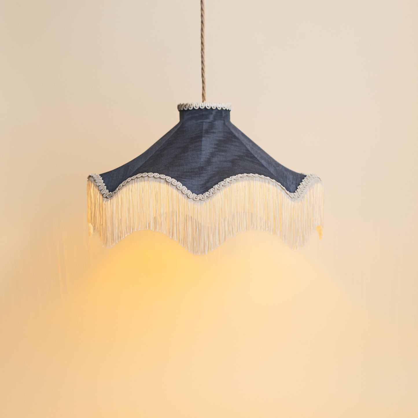 The Daisy Moiré Lampshade - Midnight
