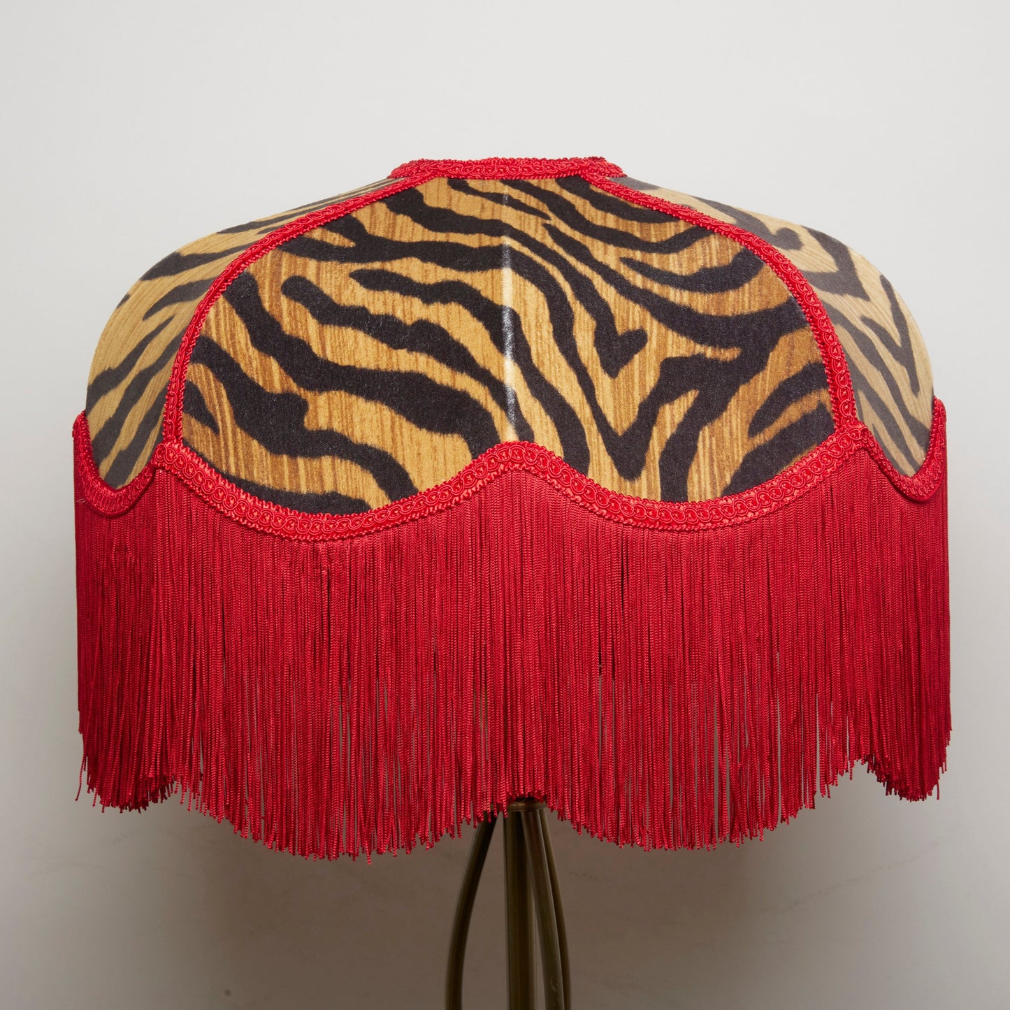 Tiger Velvet & Red Fringe Shade - 16"