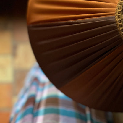 The Stripy Shade - Bronze & Brown Pleated Lampshade