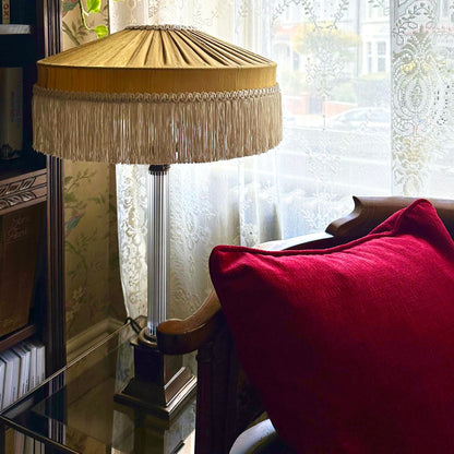The Peggy Silk Fringed Lampshade - Gold