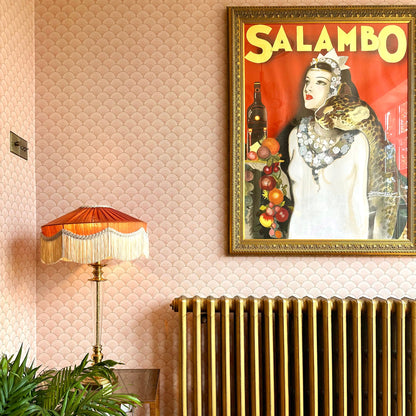 The Peggy Silk Fringed Lampshade - Rust