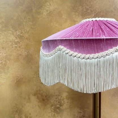 The Peggy Silk Fringed Lampshade - Pink