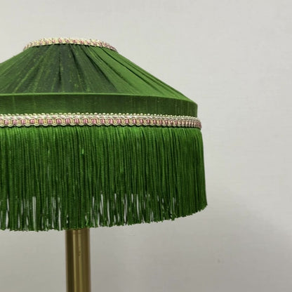 Green Silk Pleated Lampshade